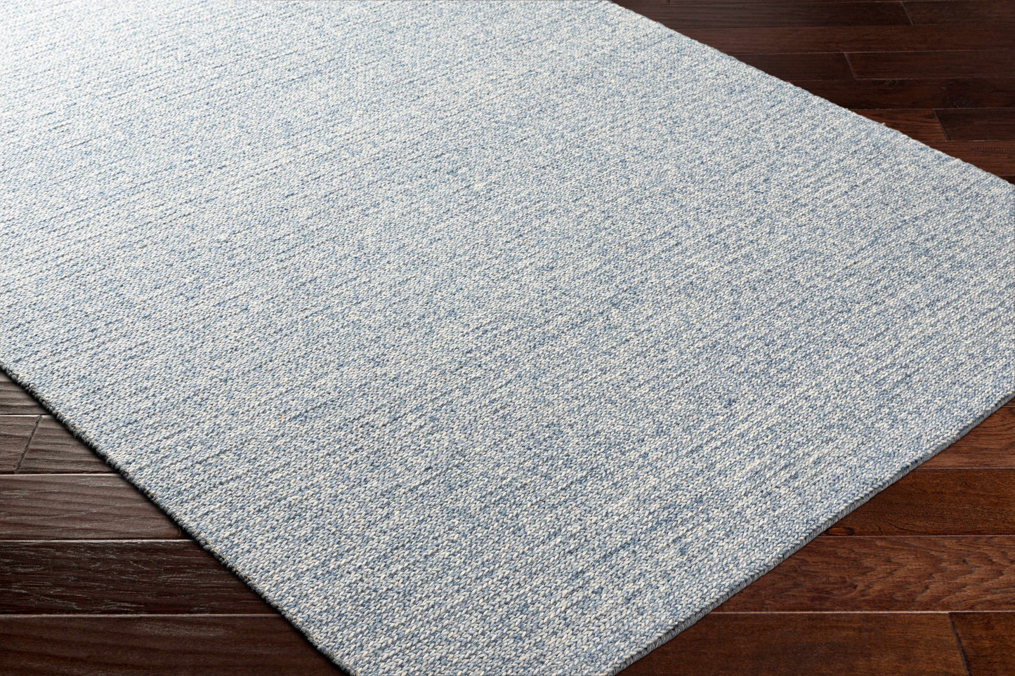 Light Blue Solid Wool Rug - Boutique Rugs