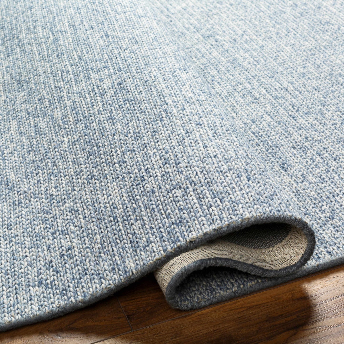 Light Blue Solid Wool Rug - Boutique Rugs