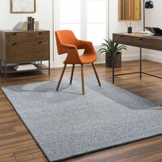 Light Blue Solid Wool Rug - Boutique Rugs