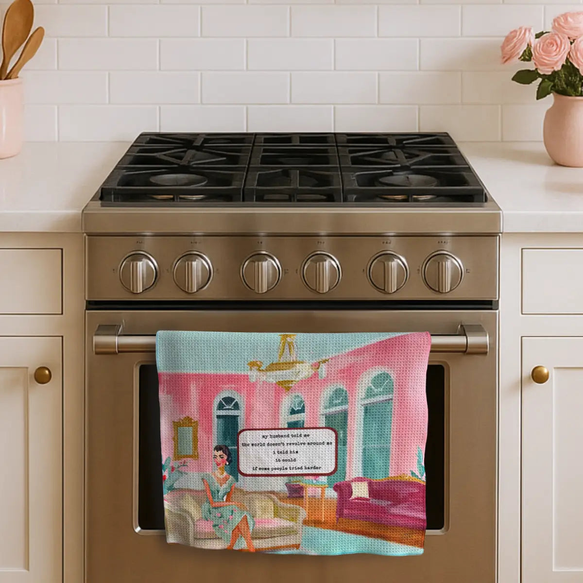 Kitchen Towel - Revolve Around - Funny Retro - Urban Smirk