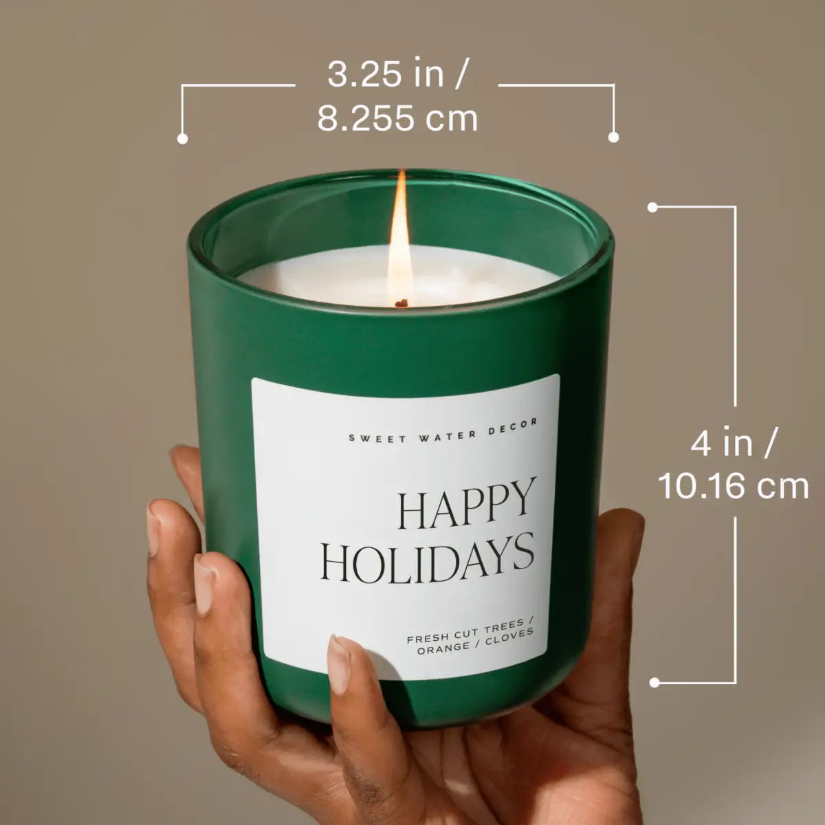 Snow Covered Pines Soy Candle - Green Matte Jar - 15 oz (Fraser Fir) - Sweet Water Decor