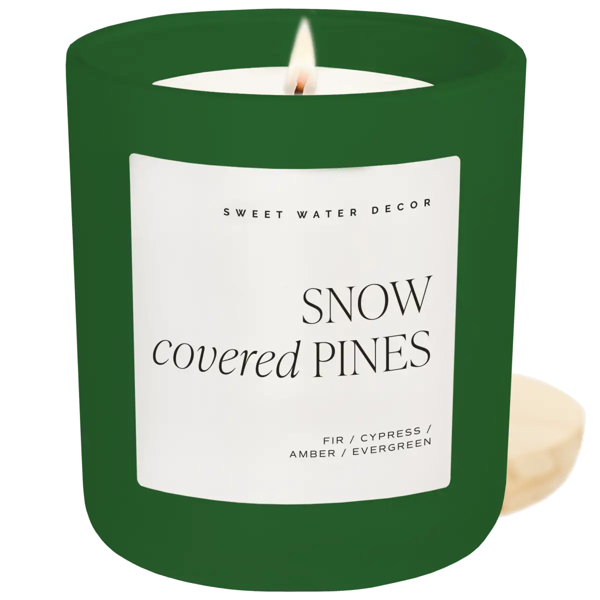 Snow Covered Pines Soy Candle - Green Matte Jar - 15 oz (Fraser Fir) - Sweet Water Decor