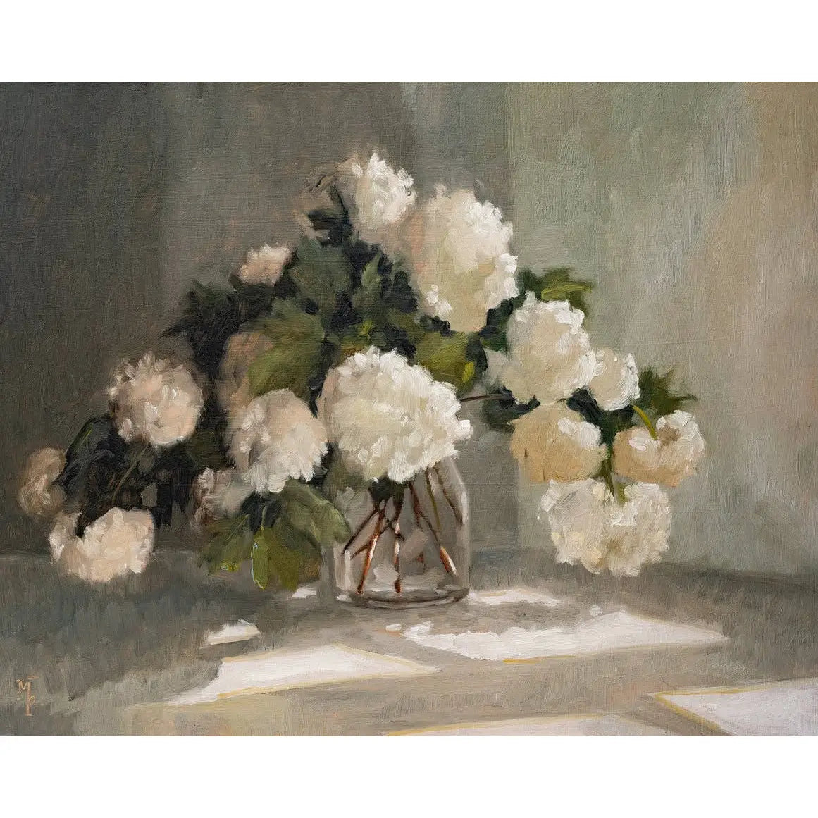 Art Print - Snowball Viburnum in a Vase 1 Painting - 5x7 - Miss Mustard Seed
