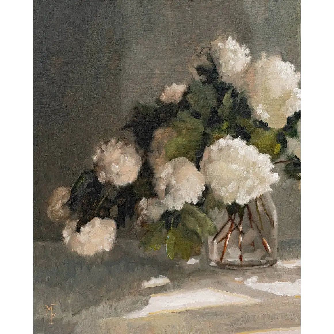 Art Print - Snowball Virbunum in a Vase 2 Painting - 5x7 - Miss Mustard Seed