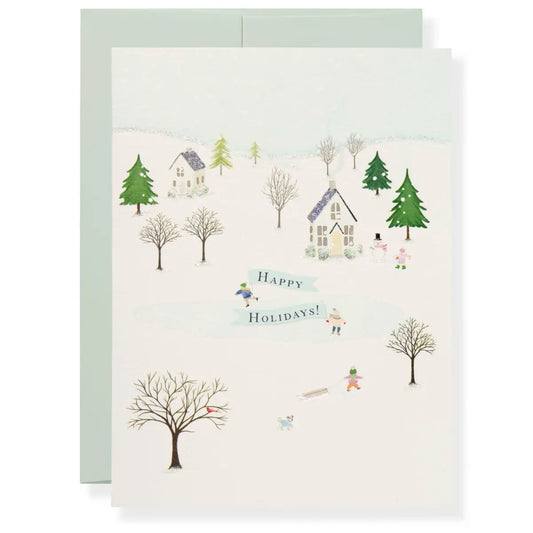 Christmas Greeting Card - Snowy Holiday - Karen Adams Designs