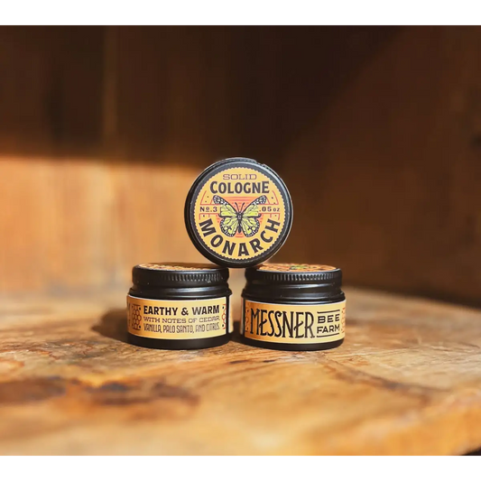 Solid Cologne - Monarch - Handmade with Beeswax - Messner Bee Farm