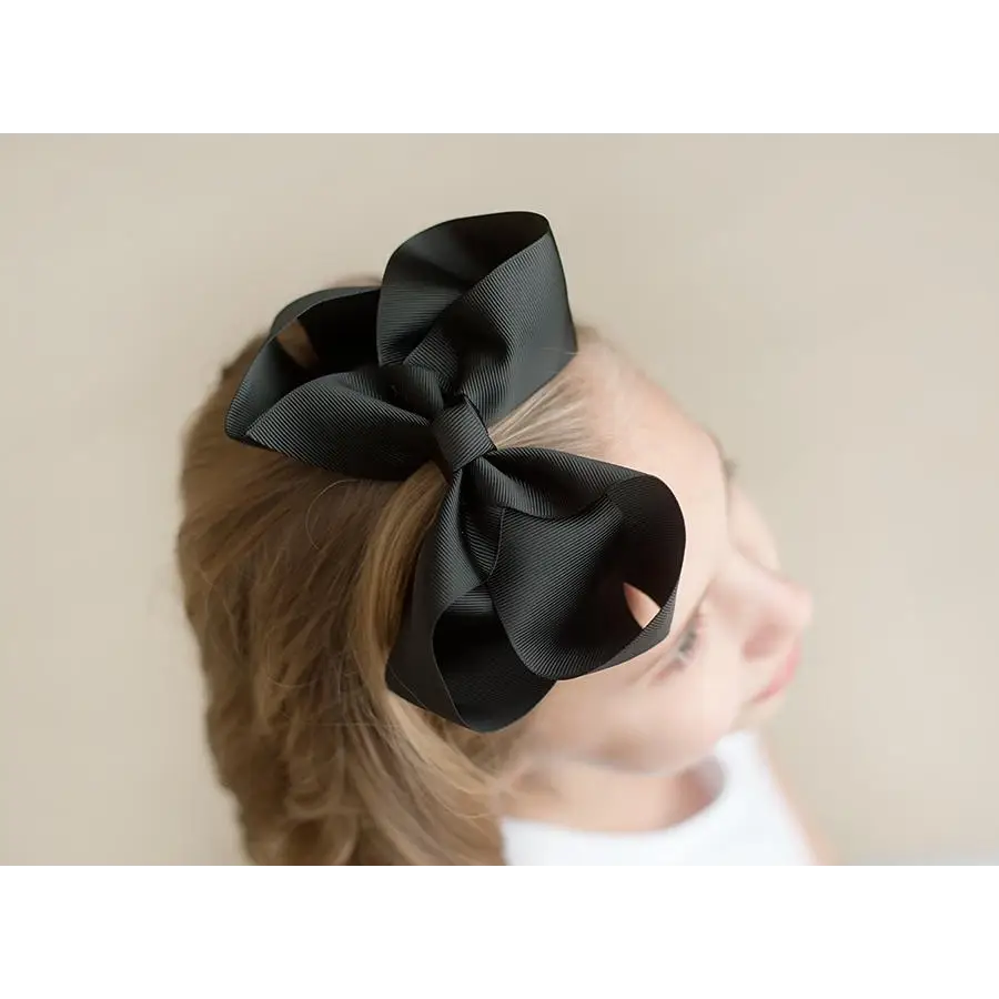 Solid Hair Bows - Black / 6’’ - ARB Blanks