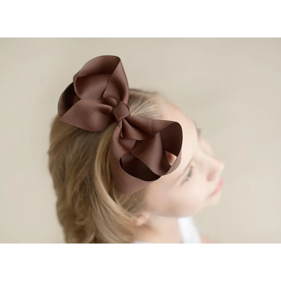 Solid Hair Bows - Brown / 6’’ - ARB Blanks
