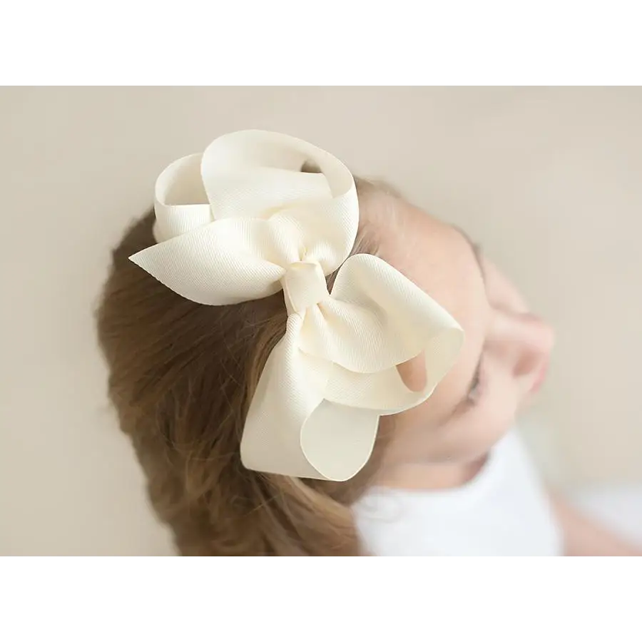 Solid Hair Bows - Cream / 6’’ - ARB Blanks
