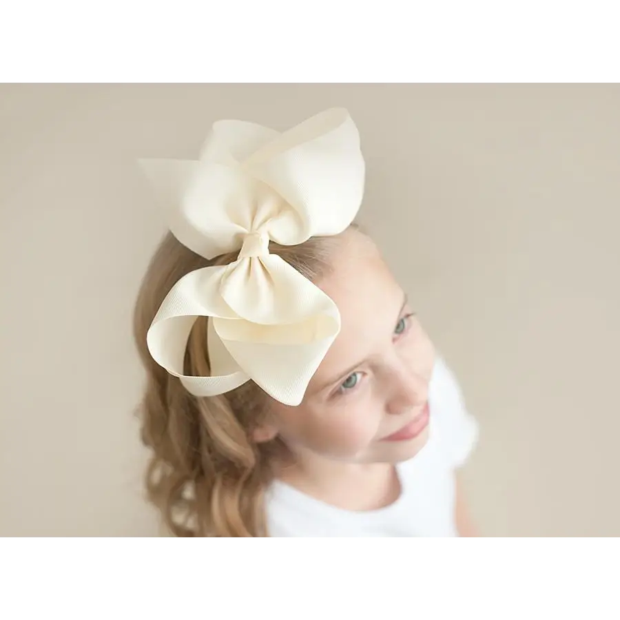 Solid Hair Bows - Cream / 8’’ - ARB Blanks