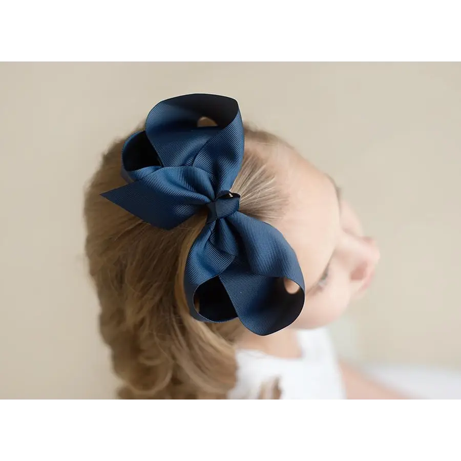 Solid Hair Bows - Navy / 6’’ - ARB Blanks