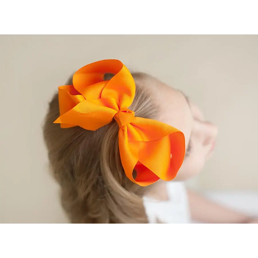 Solid Hair Bows - Orange / 6’’ - ARB Blanks