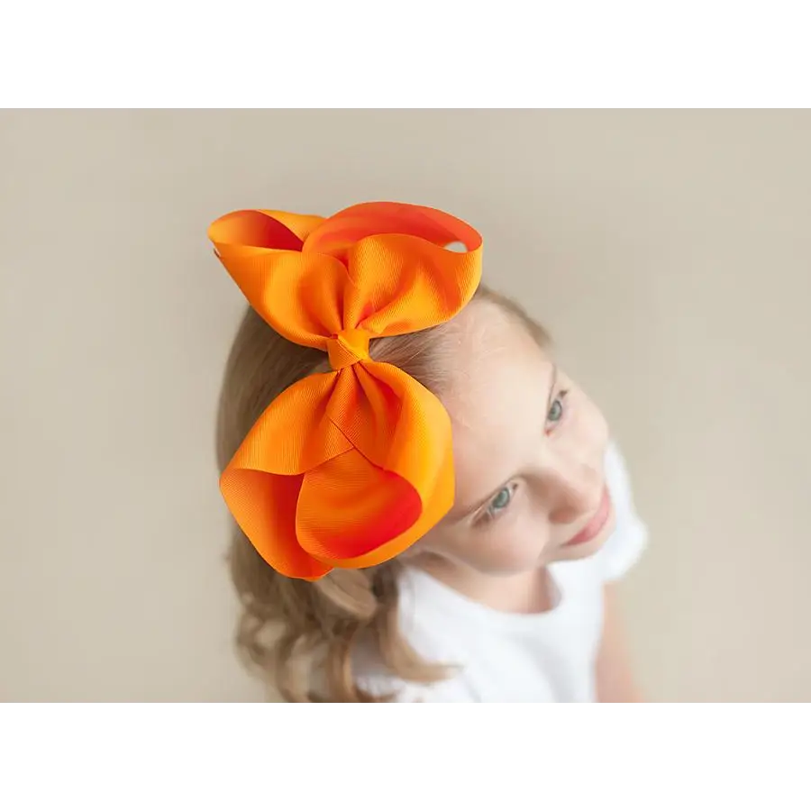 Solid Hair Bows - Orange / 8’’ - ARB Blanks