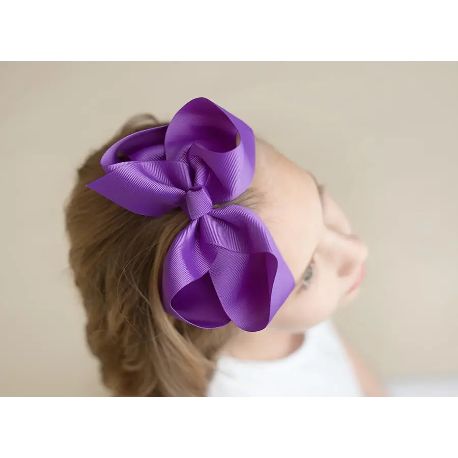 Solid Hair Bows - Purple / 6’’ - ARB Blanks