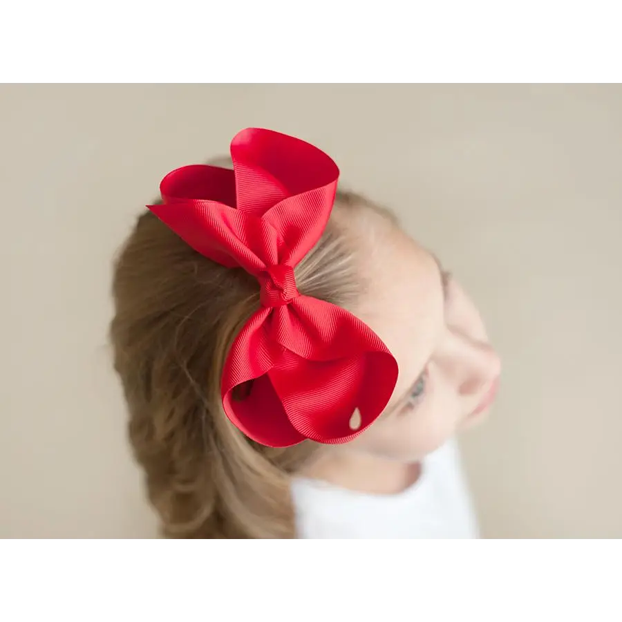 Solid Hair Bows - Red / 6’’ - ARB Blanks