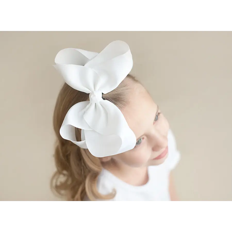 Solid Hair Bows - White / 8’’ - ARB Blanks