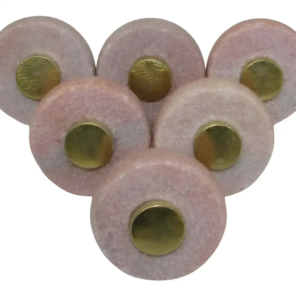 Solid Marble and Brass Knob Door Drawer Pulls - Blue/Gray or Pink (each) - Plutus imports