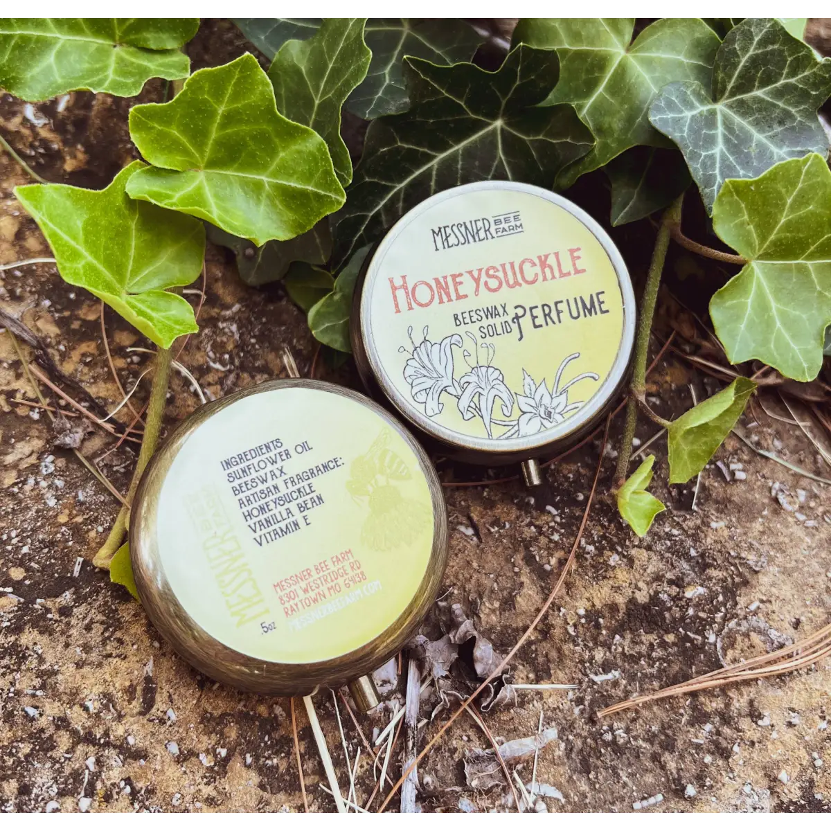 Solid Perfume - Honeysuckle - Handmade with Beeswax - Messner Bee Farm