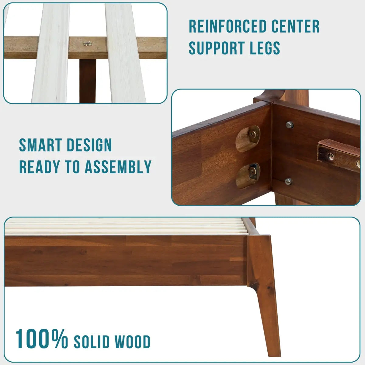 Solid Wood Bed Frame - Acacia Callisto Deluxe - Superior Comfort and Style - Megsu