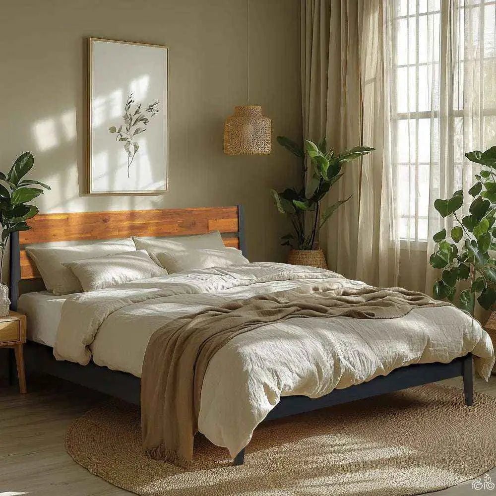 Solid Wood Bed Frame - Acacia Callisto Deluxe - Superior Comfort and Style - Megsu