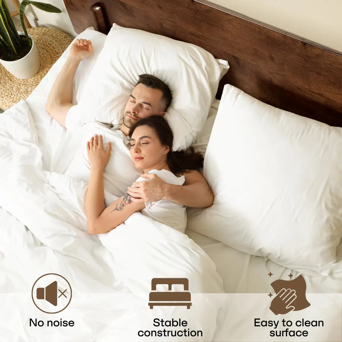 Solid Wood Bed Frame - Frida Deluxe - Quality Craftsmanship and Timeless Elegance - Megsu