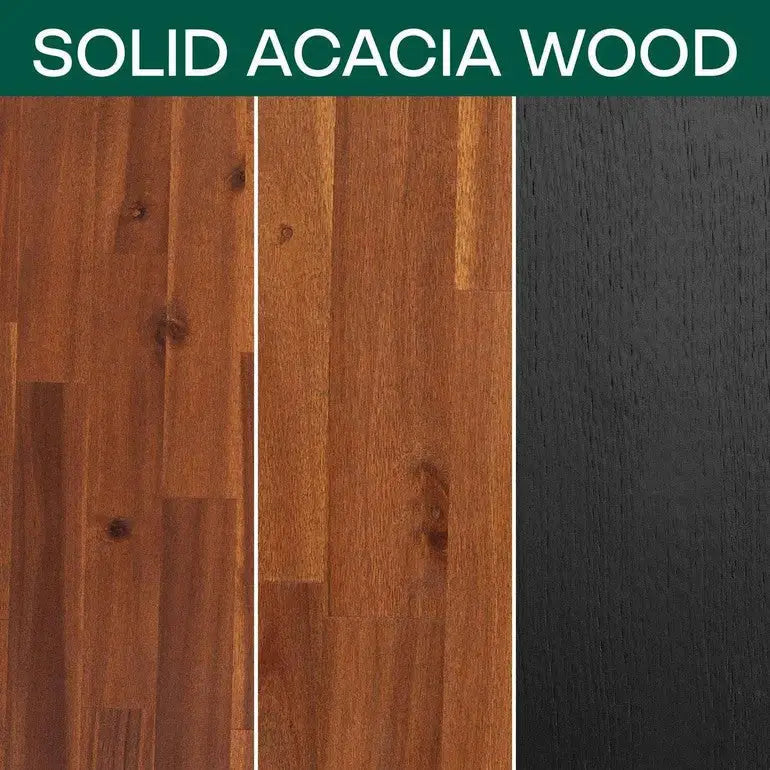 Solid Wood Bed Frame & Nightstand Set - Acacia Bedroom Furniture - Megsu