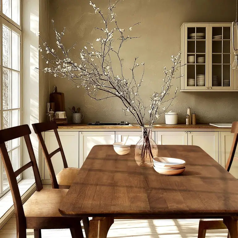 Solid Wood Dining Table - Acacia Verve 48’’ - Kitchen Table - Megsu