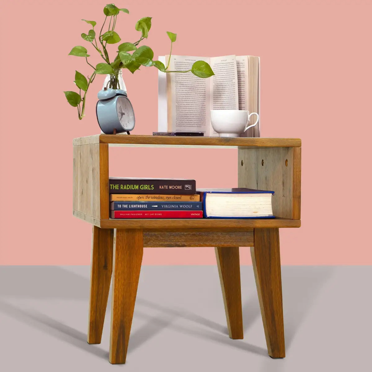 Solid Wood Nightstand - Acacia Serena - Modern Bedside Storage - Megsu