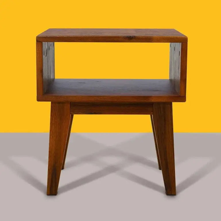Solid Wood Nightstand - Acacia Serena - Modern Bedside Storage - Chocolate - Megsu