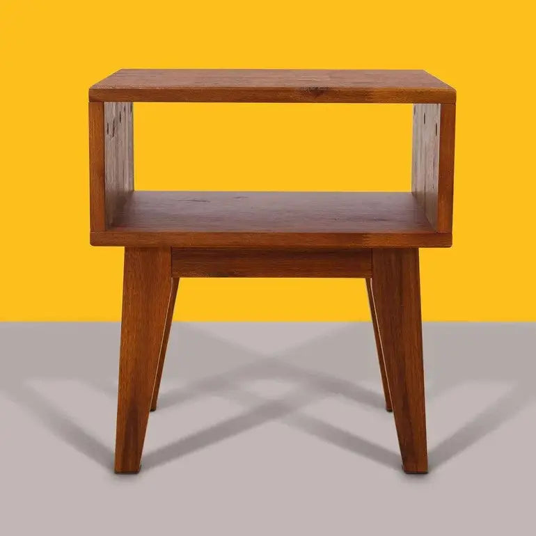 Solid Wood Nightstand - Acacia Serena - Modern Bedside Storage - Walnut - Megsu