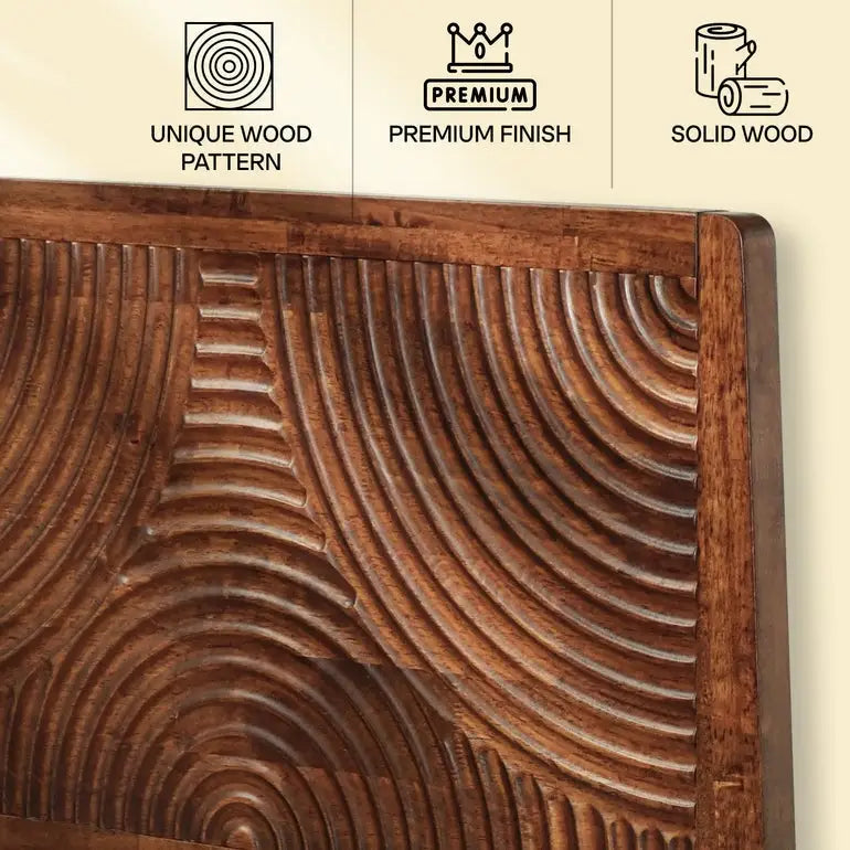 Solid Wood Platform Bed Frame with Headboard - Acacia Harmony - Megsu
