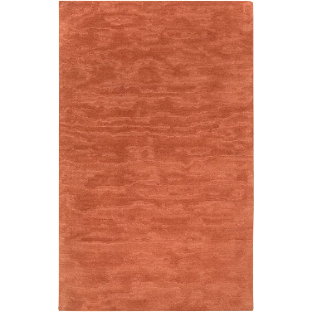 Solid Wool Dark Orange Area Rug - * 5’ x 8’ Rectangle - Boutique Rugs
