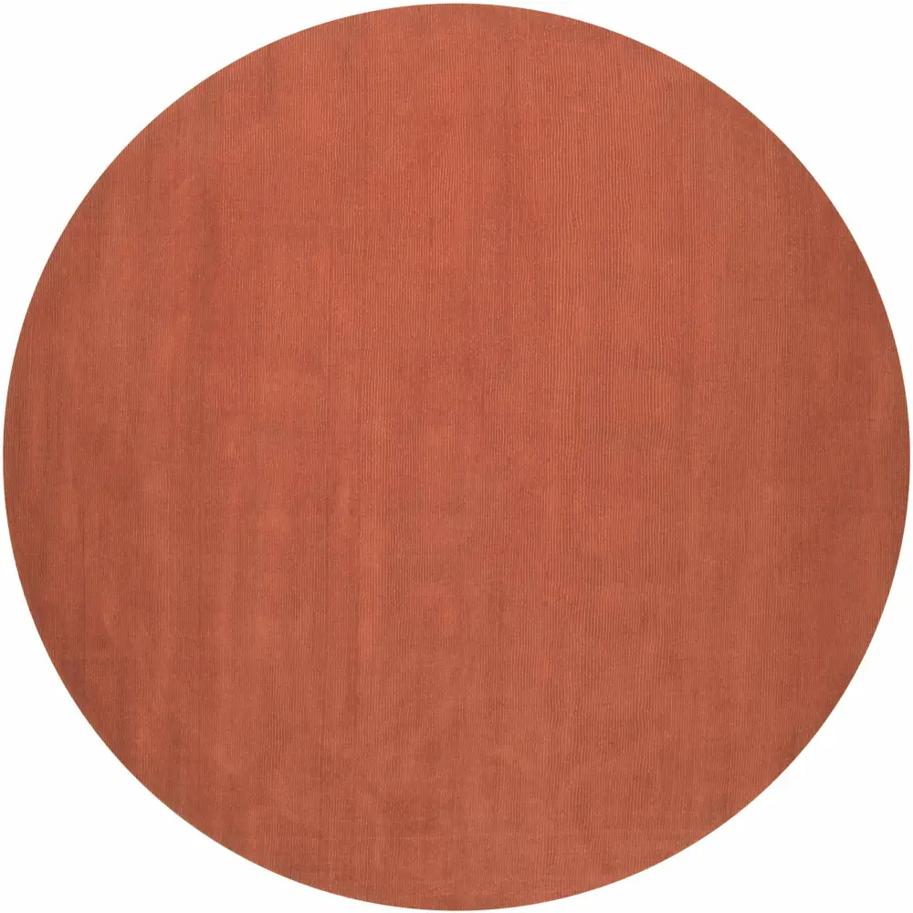Solid Wool Dark Orange Area Rug - 8’ Round - Boutique Rugs