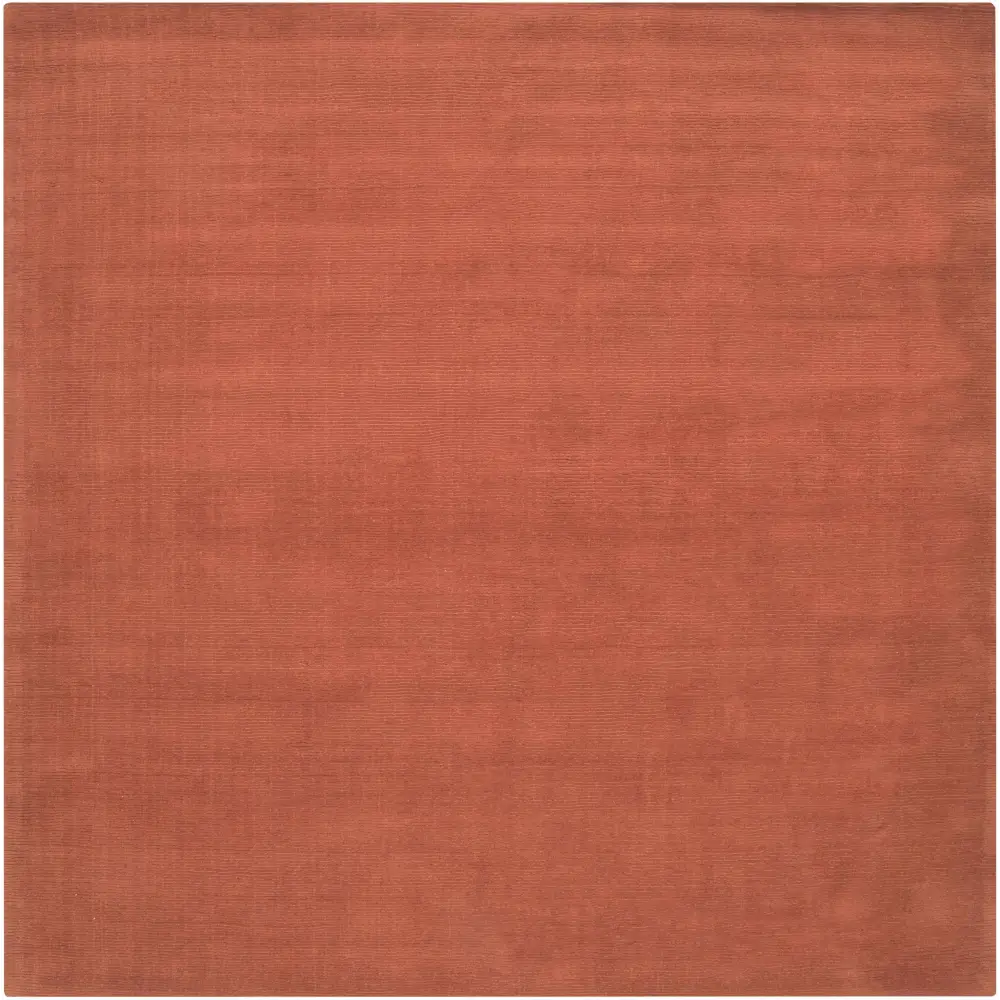 Solid Wool Dark Orange Area Rug - 8’ Square - Boutique Rugs