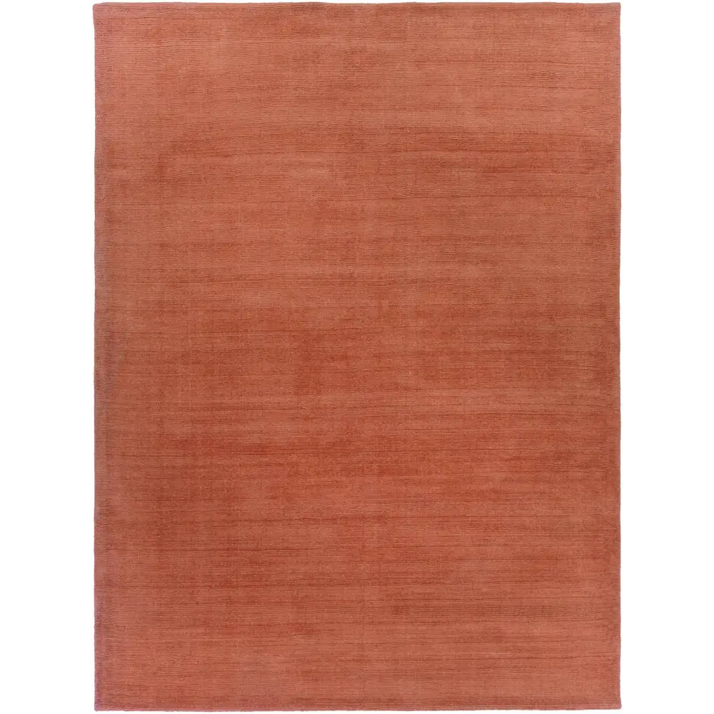 Solid Wool Dark Orange Area Rug - 8’ x 11’ Rectangle - Boutique Rugs