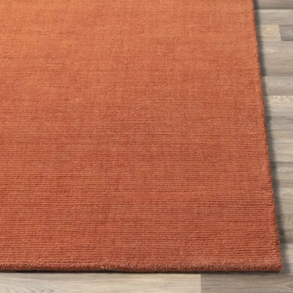 Solid Wool Dark Orange Area Rug - Boutique Rugs