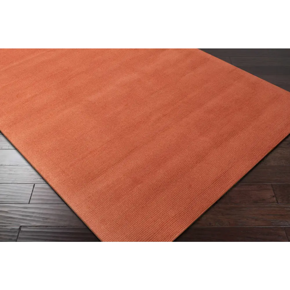 Solid Wool Dark Orange Area Rug - Boutique Rugs