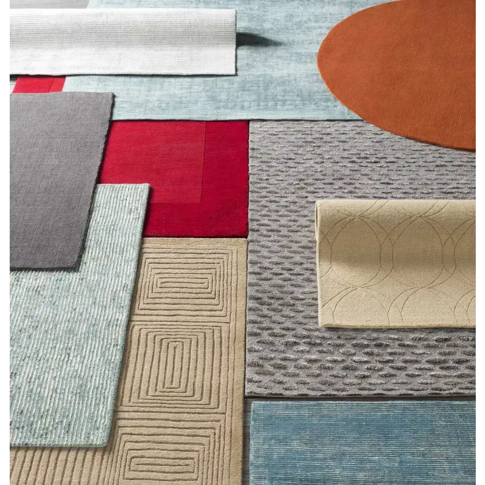 Solid Wool Dark Orange Area Rug - Boutique Rugs