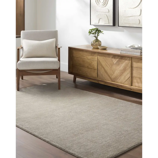 Solid Wool Gray Area Rug - Boutique Rugs