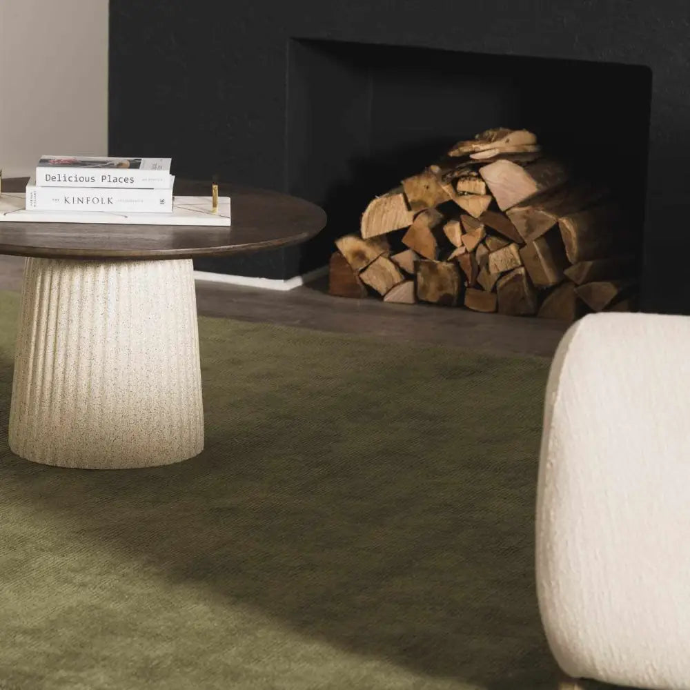 Solid Wool Sage Green Area Rug - Boutique Rugs