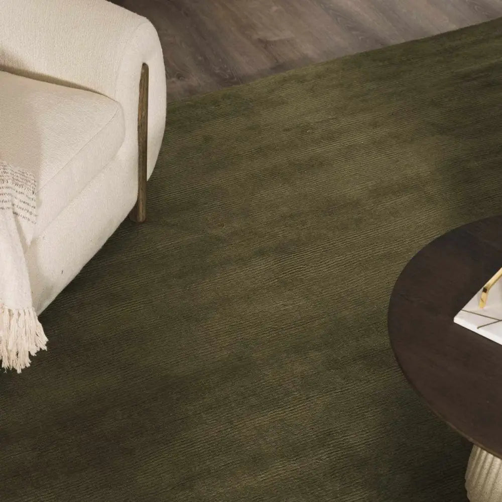 Solid Wool Sage Green Area Rug - Boutique Rugs