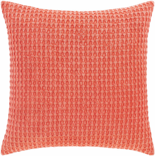 Coussin carré en coton corail texturé Solvang