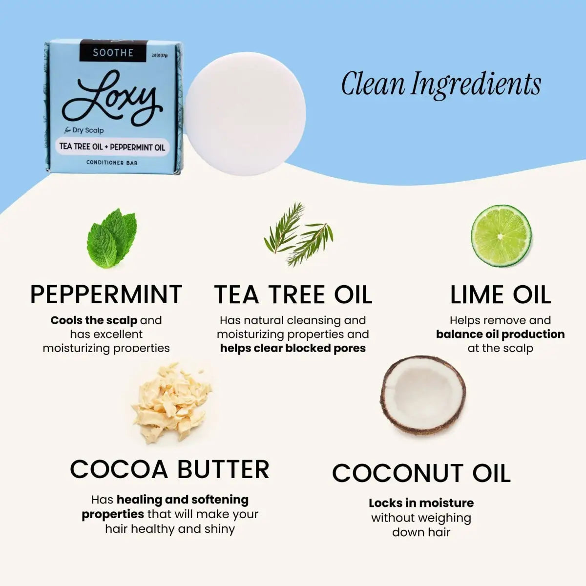 Conditioner Bar - SOOTHE for Dry Scalp with Tea Tree - Loxy
