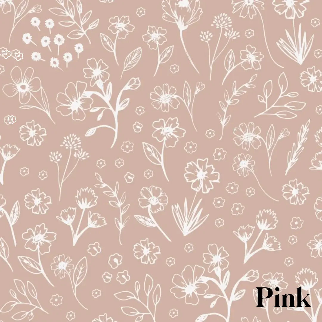 Sophia Wallpaper - Pink Floral Line Drawings - by Pace Made - Sample 1 foot by 1 foot / Pink - Loomwell Home Goods