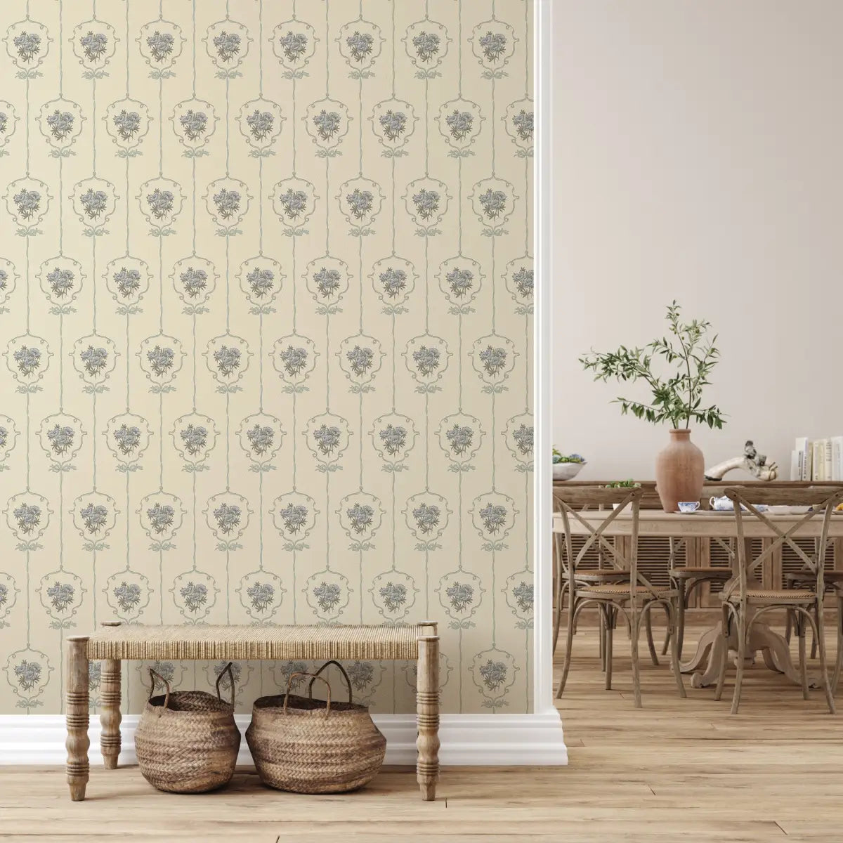 Southerly Wallpaper - Framed Bouquets - by Grateful Artsy Soul - Loomwell Home Goods