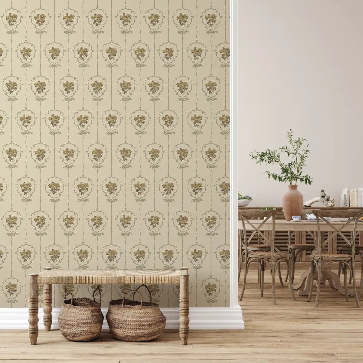Southerly Wallpaper - Framed Bouquets - by Grateful Artsy Soul - Loomwell Home Goods