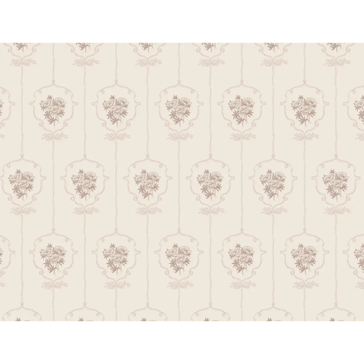 Southerly Wallpaper - Framed Bouquets - by Grateful Artsy Soul - Sample 1 foot by 1 foot / Blush - Loomwell Home Goods