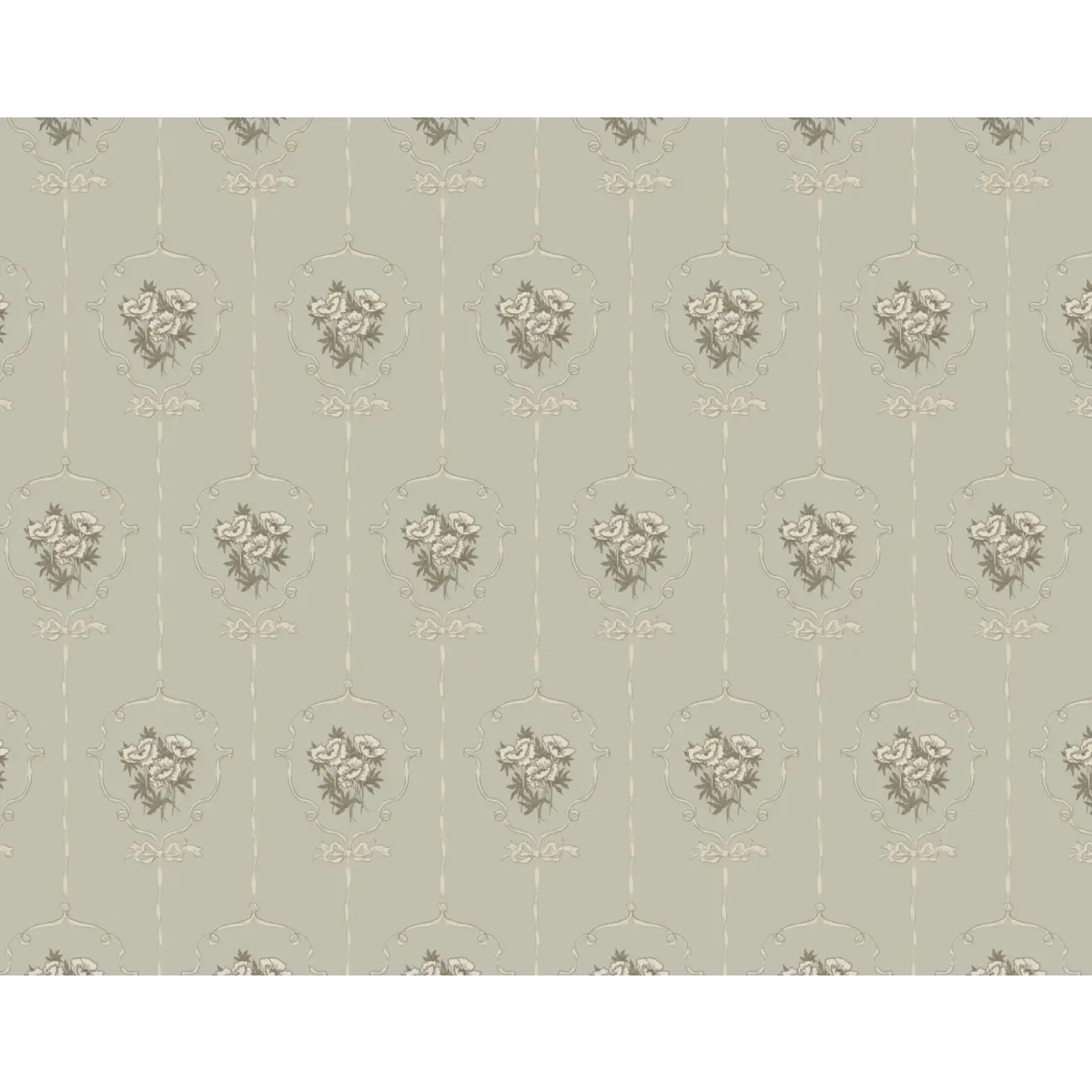 Southerly Wallpaper - Framed Bouquets - by Grateful Artsy Soul - Sample 1 foot by 1 foot / Sage - Loomwell Home Goods