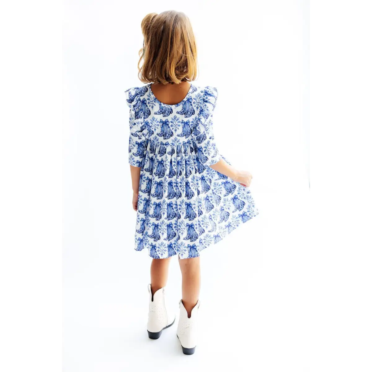 Southern Belle 3/4 Sleeve Ruffle Twirl Dress - Mila & Rose ®