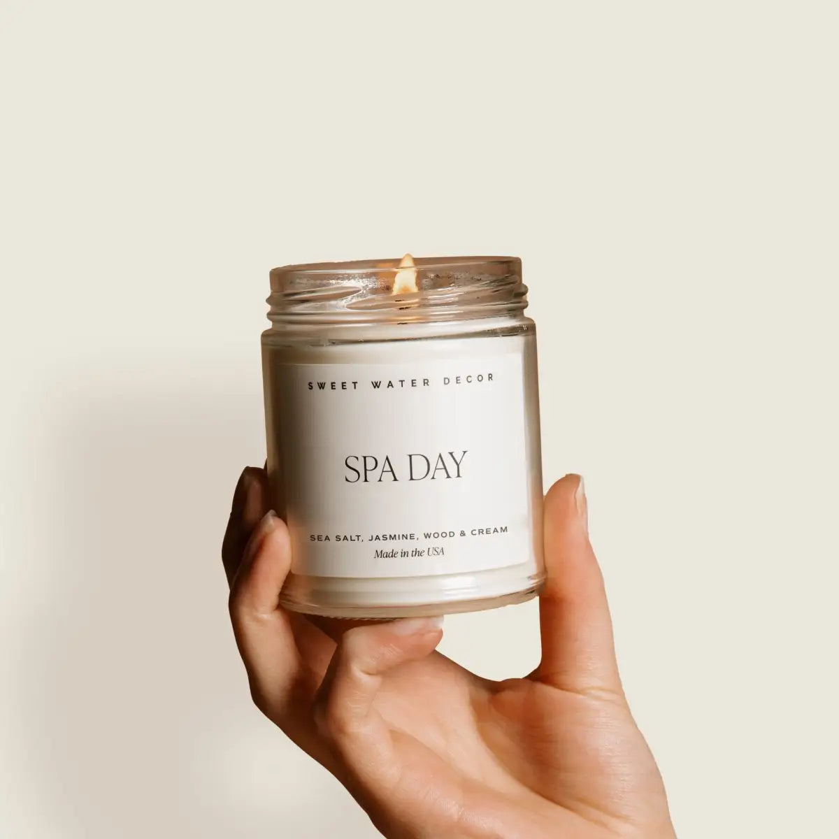 Spa Day Soy Candle - Clear Jar - 9 oz - Sweet Water Decor